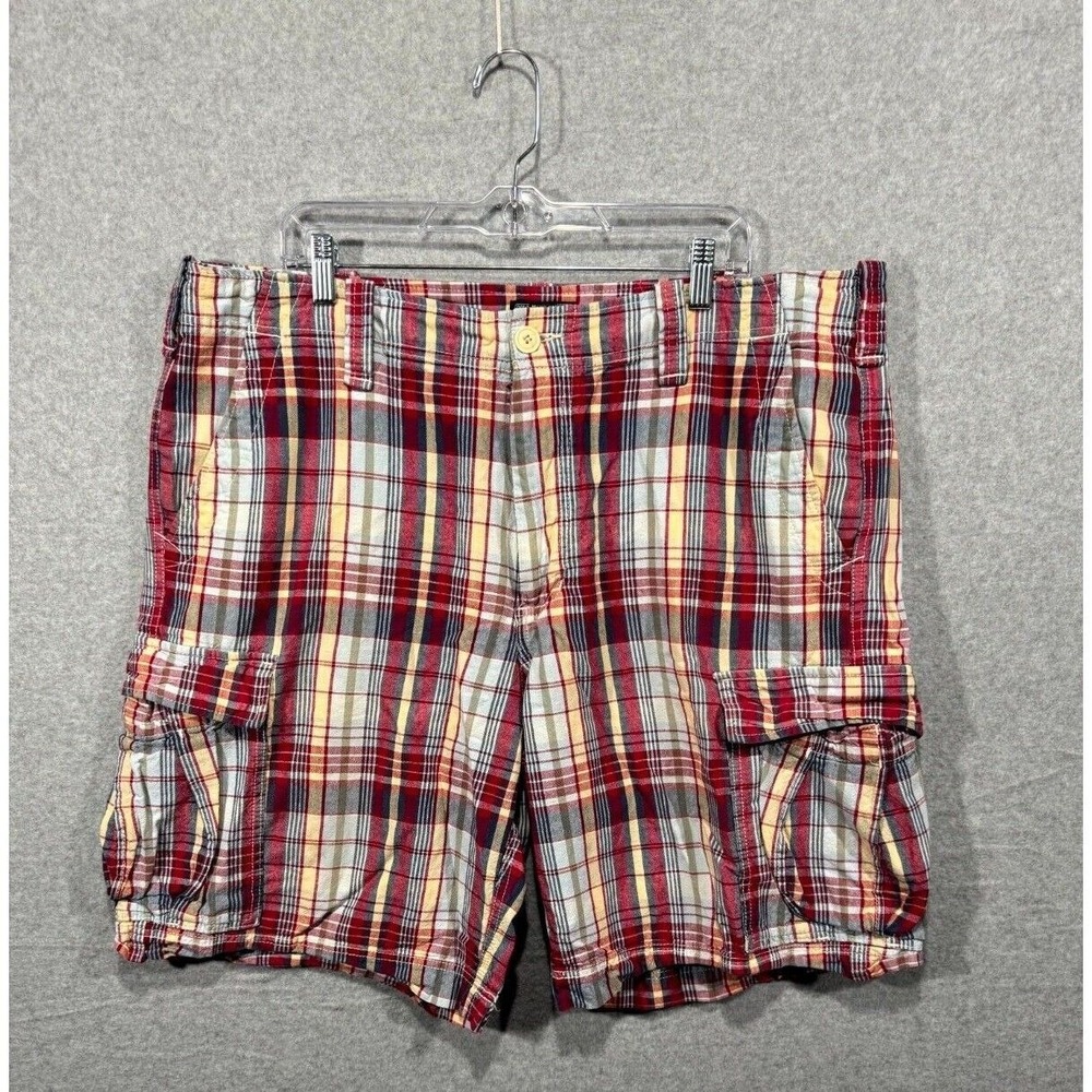 Polo Jeans‎ Company Shorts Plaid Cargo Outdoor Casual Mens Red 40